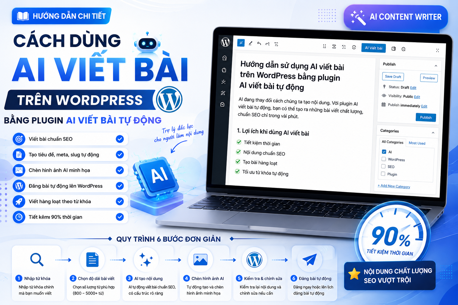 Cách dùng plugin AI viết bài tự động trên WordPress Hướng dẫn AI viết bài trên WordPress Plugin AI viết bài chuẩn SEO cho WordPress Cách tạo bài viết tự động bằng AI Plugin AI Content Writer cho WordPress AI tạo bài viết chuẩn SEO tự động Viết bài WordPress bằng AI Plugin AI tạo nội dung hàng loạt AI viết bài tự động cho website WordPress Phần mềm AI viết bài WordPress tốt nhất Plugin AI viết bài tự động 2026 Công cụ AI viết content cho WordPress AI tạo bài viết từ từ khóa AI viết bài chuẩn SEO hàng loạt Plugin AI đăng bài tự động WordPress