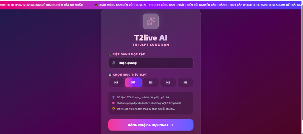 Học tiếng Nhật và luyện thi JLPT N5 đến N3 cùng T2Live – Lộ trình học bài bản cho người mới bắt đầu Học tiếng Nhật và luyện thi JLPT N5 đến N3 cùng T2Live – Lộ trình học bài bản cho người mới bắt đầu